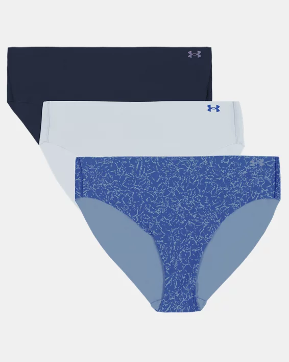 UA Pure Stretch Printed Womens 3-Pack No Show Bikini - Image 3