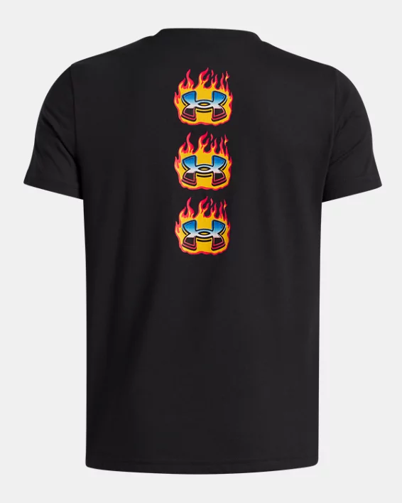 UA Flame Wordmark Boys Short Sleeve - Image 2