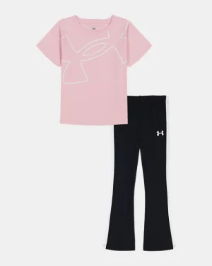 UA Big Logo Toddler Girls Short Sleeve & Yoga Pants Set