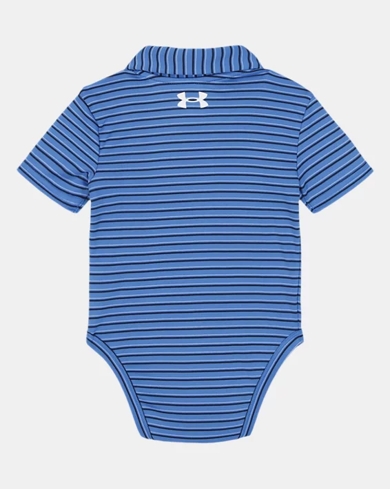 UA Stripe Polo Newborn Boys Bodysuit - Image 2