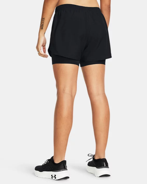 UA Fly-By Womens 2-in-1 Shorts - Image 2