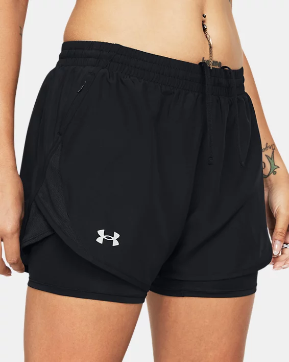 UA Fly-By Womens 2-in-1 Shorts - Image 4