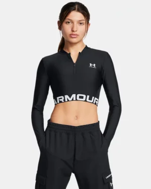HeatGear Rib Womens  Zip Long Sleeve